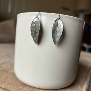New Handmade Silver Leaf Earrings
